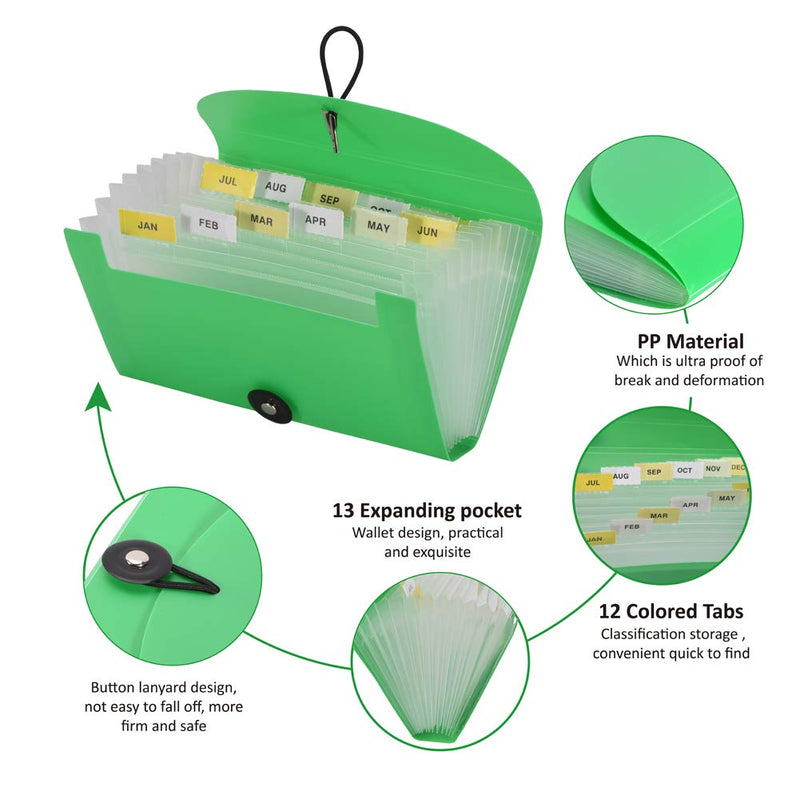 [Australia - AusPower] - SEEKIND Expanding File Folders 4 Pack, 7.1"4.2" Receipt Organizer Folder Accordion Folder Document with 13 Pocket for Office,Cards,Tickets-Water Resistant A-7.1' *4.2' 