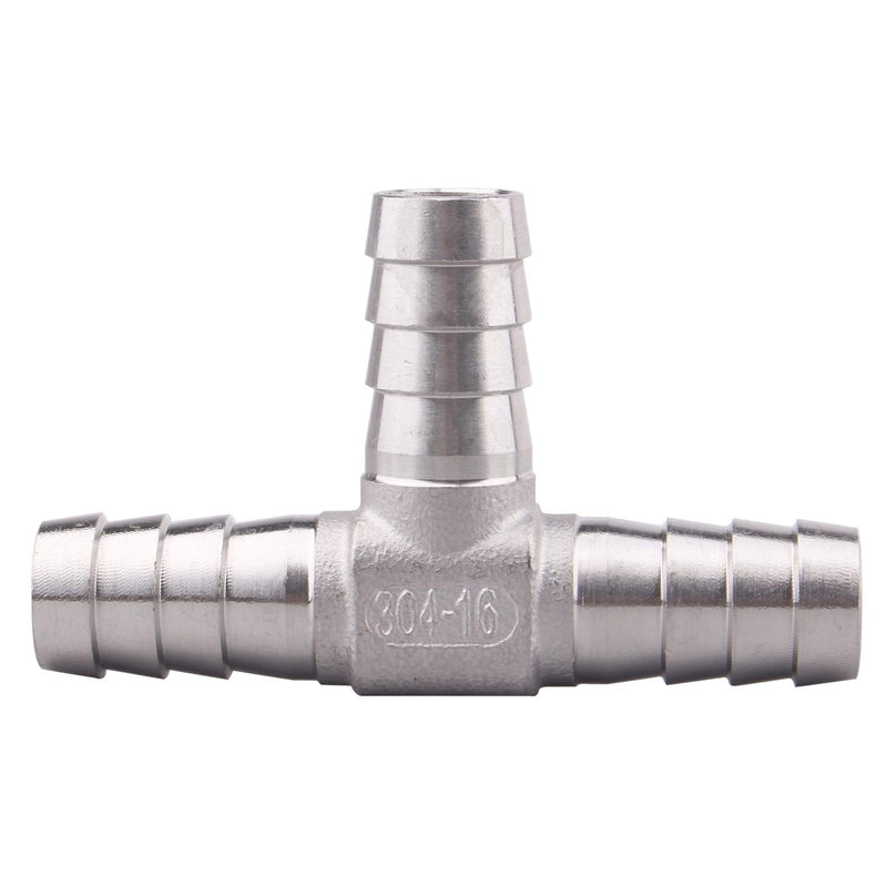 [Australia - AusPower] - DERPIPE Stainless Steel 5/8" Hose Barb, 3 Way Tee T Shape Union Barbed Splitter Fitting 5/8" 