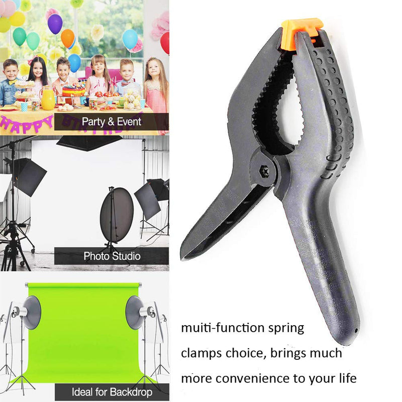 [Australia - AusPower] - ONDY 2 Pack Of 9 Large Spring Clamps Heavy Duty Nylon Muslin Woodworking Clamps Photo Studio Backdrops Backgrounds Clamps Set, the Jaws Have a Maximum Opening of 4" 9Inch-2Pack 