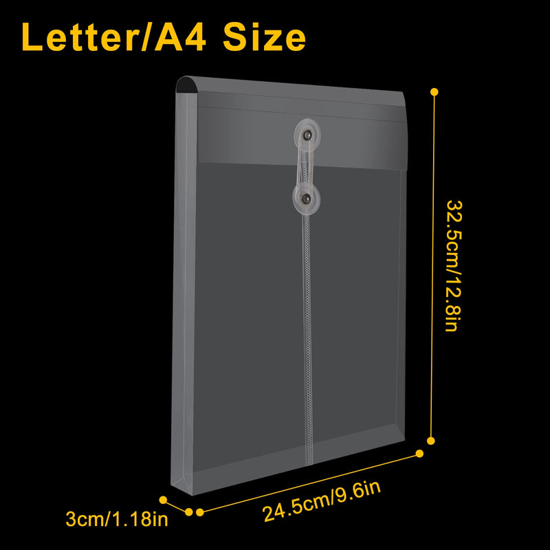 [Australia - AusPower] - HUAJIE 20 Pack A4 Clear Plastic Envelopes Folders Poly Envelopes,Expanding Files Document Folders with String Tie Closure 3cm Expansion,File Envelopes for Home, Office, School 