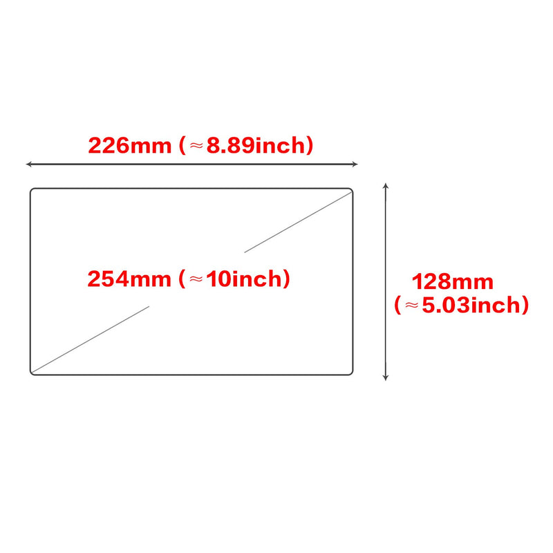 [Australia - AusPower] - Dasaita 10 inch Large Screen 226X128mm Tempered Glass Screen Protector Display Monitor Glass Film for 2 DIN Car DVD GPS Head Unit Global Navigation System 