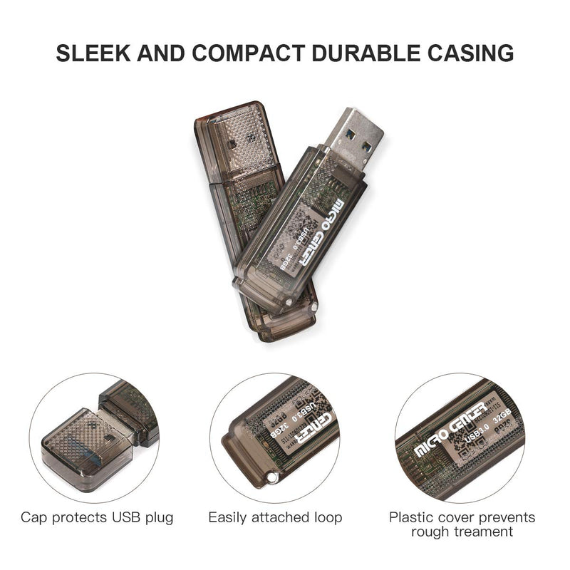 [Australia - AusPower] - Micro Center SuperSpeed 5 Pack 32GB USB 3.0 Flash Drive Gum Size Memory Stick Thumb Drive Data Storage Jump Drive (32G 5-Pack) 