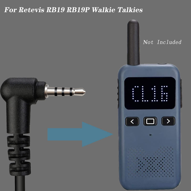 [Australia - AusPower] - Retevis RB19 RB19P Walkie Talkie Earpiece with Mic 1 Pin 3.5mm, Compatible with Retevis RB19 RB19P Walkie Talkies, C Shape Two Way Radio Headset with PTT, for use in Police, Security, Hotels(3 Pack) 