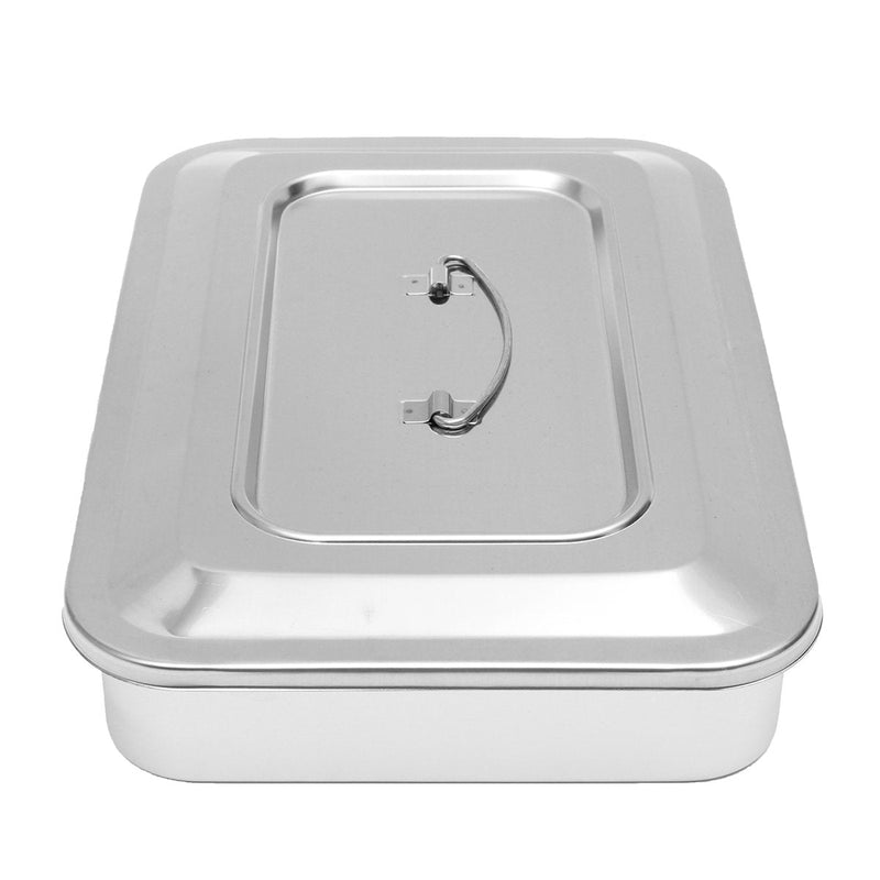 [Australia - AusPower] - Stainless Steel Instrument Tray Organizer Holder with Lid & Handle Grip 12"x8"x2" 