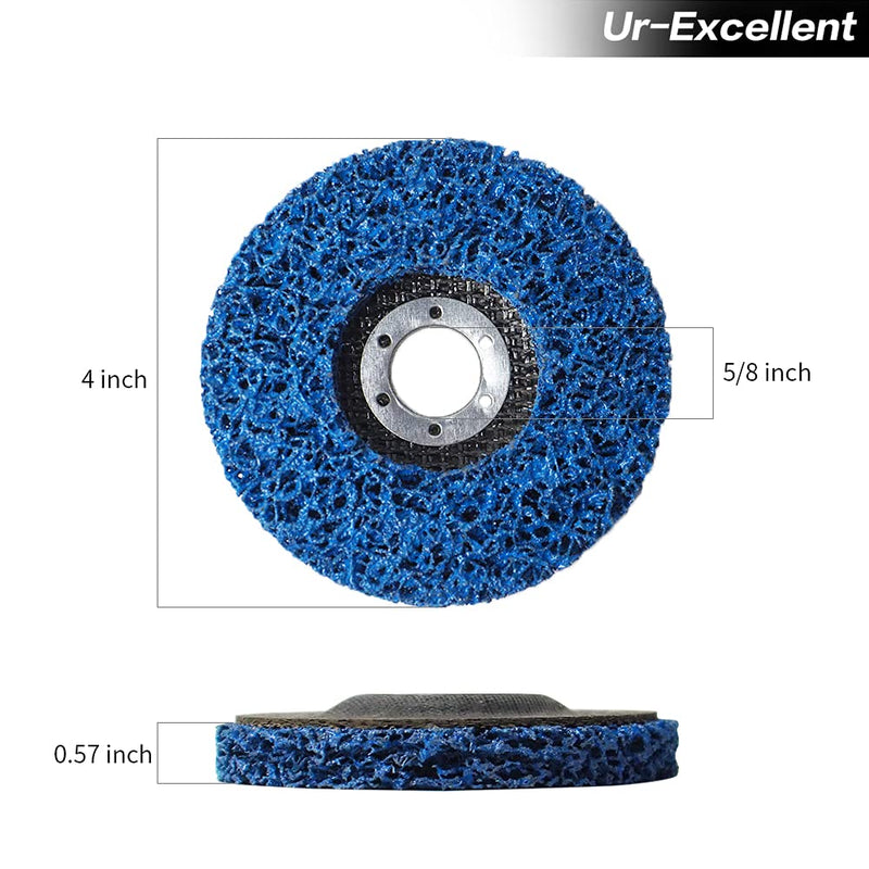 [Australia - AusPower] - Ur-Excellent 4" x5/8'' Stripping Discs Rust Remover Wheel Remove Paint and Oxidation Poly Strip Wheel Disc Abrasive Angle Grinding Wheel - 5 Pack(Blue) 