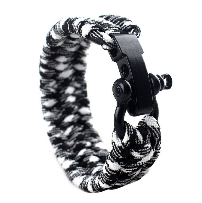 [Australia - AusPower] - Hewnda 10 Sets Stainless Steel Bow Shackle - of Alloy Umbrella Rope Buckle, Adjustable D Buckle Umbrella Rope Bracelet Buckle Survival U Shape （Black） 