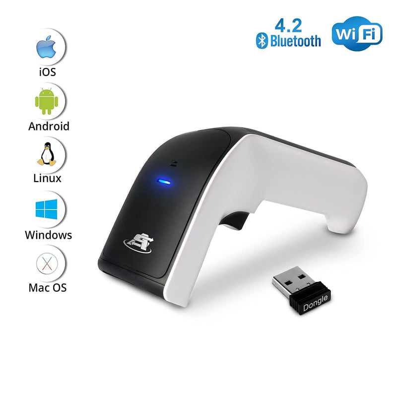 [Australia - AusPower] - ScanAvenger Wireless Portable 1D&2D with Stand Bluetooth Barcode Scanner: Hand Scanners 3-in-1 Vibration, Cordless, Rechargeable Scan Gun for Inventory - USB Bar Code/QR Reader (No Next Gen Stand) No Next Gen Stand 