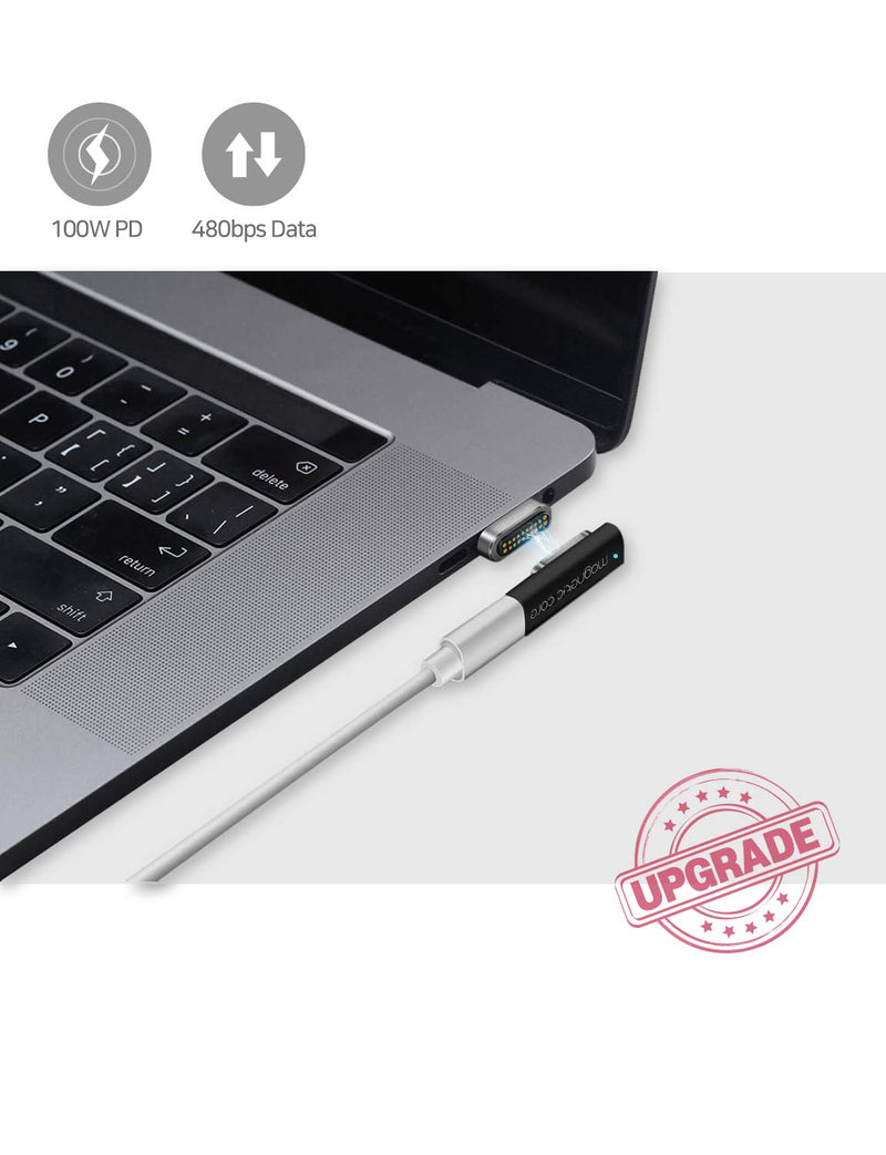 [Australia - AusPower] - REDBEAN Magnetic USB C Adapter 20Pins Type C Connector Support Up to PD 100W Fast Charge 10Gbps Data Transfer 4K 60Hz Video Output Compatible with MacBook Pro 2019 /Air, HP(Flat, Metallic Silver) 20 pins Metallic Silver-Flat 