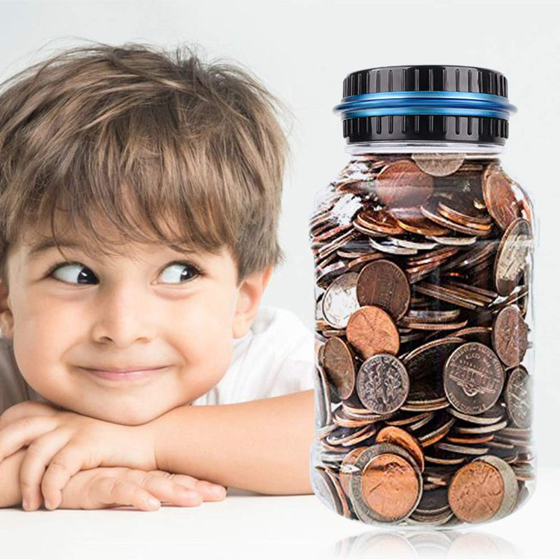 [Australia - AusPower] - Coin Piggy Bank Saving Jar, Winnsty Digital Coin Counter with LCD Display Large Capacity Money Saving Box for All US Coins (Blue) Blue 