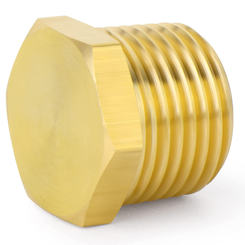 [Australia - AusPower] - TAISHER 20Pcs Brass Outer Hex Thread Socket Pipe Plug Fitting 1/8" 1/4" 3/8" 1/2" NPT Male 20 