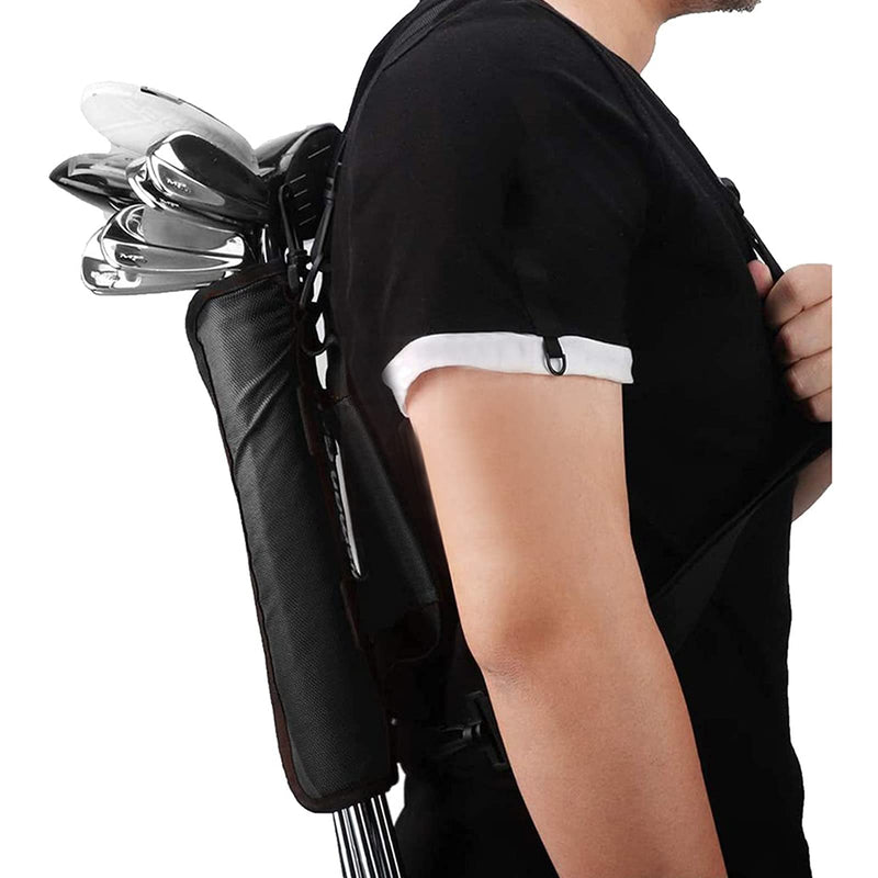 [Australia - AusPower] - Mini Golf Club Bag Lightweight Shoulder Carrier Driving Range Practice Pack Portable Course Training Travel Case Foldable Sunday Bag Holding 3-5 Golf Clubs for Men Women Golfer Black 