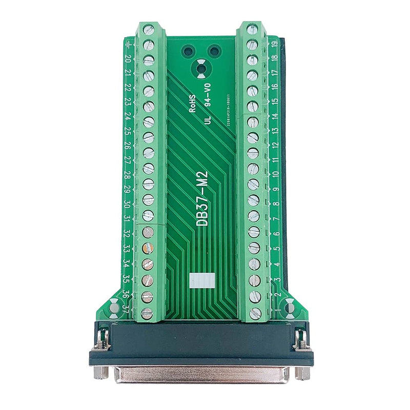 [Australia - AusPower] - Jienk Solderless RS232 D-SUB DB37 Female Serial Adapter, 37 Pin Port Terminal 2 Row Riveting Tooth Solderfree Breakout Board Connector 