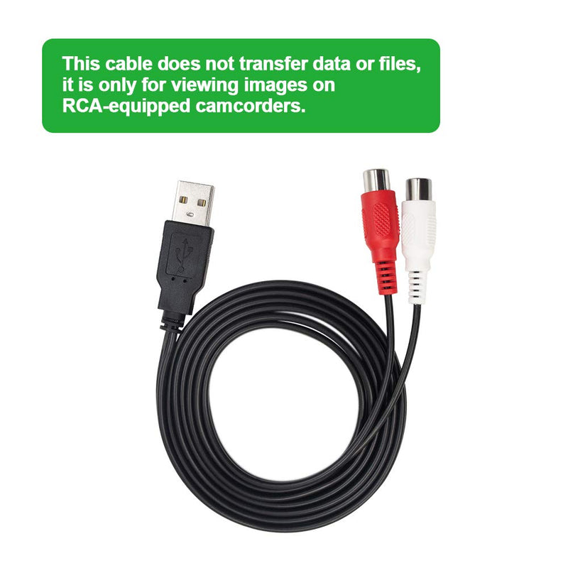 [Australia - AusPower] - Duttek RCA to USB Converter Cable, USB to RCA Cable, USB 2.0 Male to 2 RCA Female Video A/V Audio Camcorder Adapter Cable for TV/Mac/PC 5 Feet/1.5m USB male to 2 RCA female 