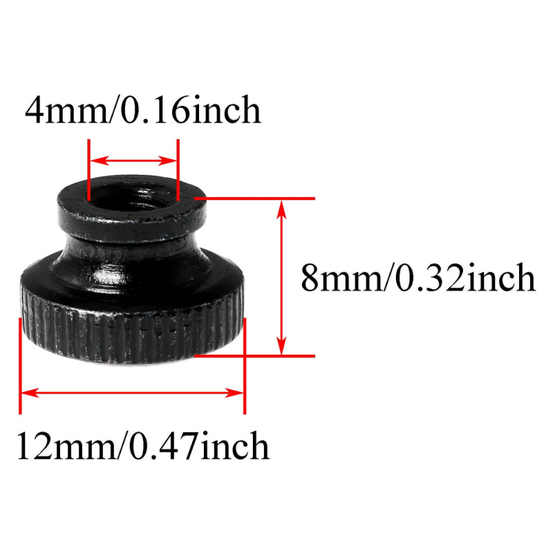 [Australia - AusPower] - DZS ELEC 10pcs Knurled Thumb Nuts M4 Black Round Knobs Hand Nuts M4 x 0.7mm 