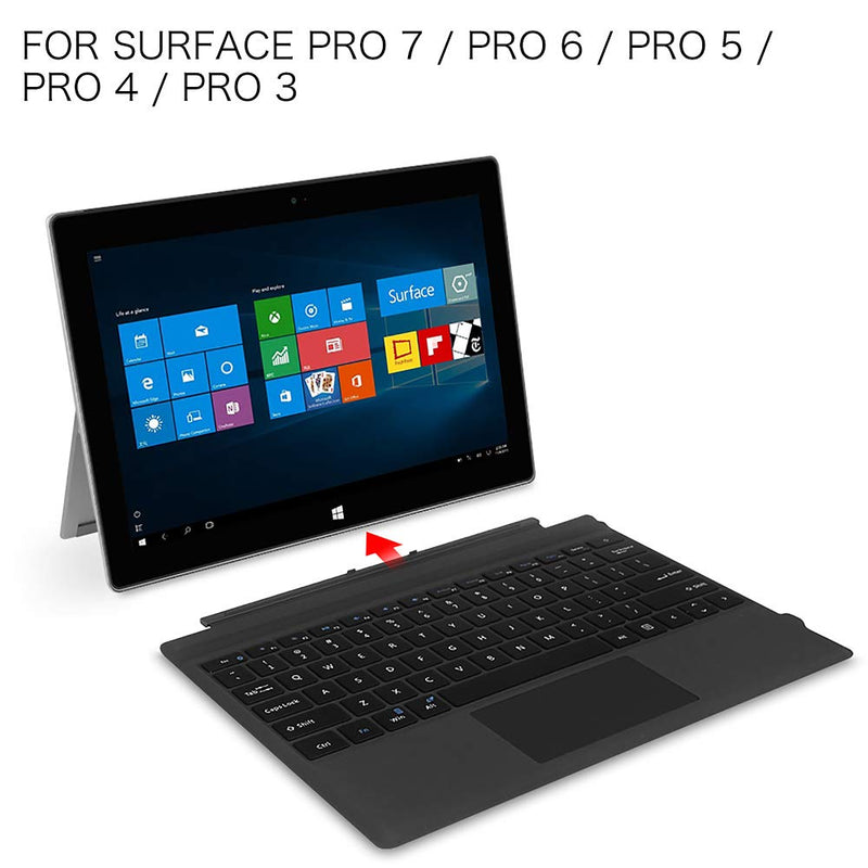 [Australia - AusPower] - Fintie Type Cover for Microsoft Surface Pro 7 Plus/Pro 7 / Pro 6 / Pro 5 / Pro 4 / Pro 3, Ultrathin Portable Wireless Bluetooth Keyboard with Built-in Rechargeable Battery (Black) 