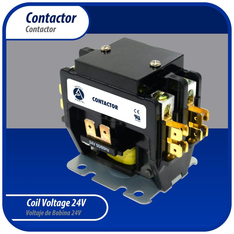 [Australia - AusPower] - Appli Parts APAC-24024 Heavy Duty 2 Poles Contactor 40 Amp 24 Volts Coil Replacement for ac Compressor and Electrical Applications UL Certified 476929 2 Pole 24 Volts 