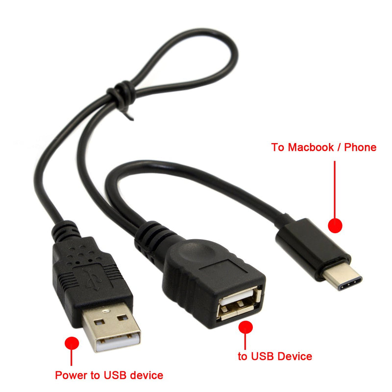 [Australia - AusPower] - Xiwai USB-C Type-C USB 3.1 to USB 2.0 Female OTG Data Cable with Power for Cell Phone Air Pro 