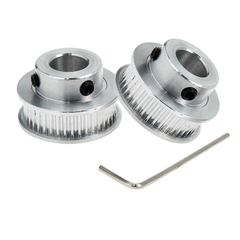 [Australia - AusPower] - LC LICTOP Aluminum Alloy GT2 40 Teeth 10mm/0.39" Bore Timing Belt Pulley Flange Synchronous Wheel w M2 Hex Wrench Pack of 2 