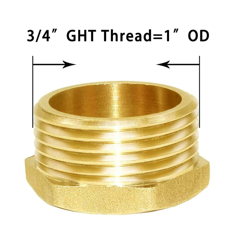 [Australia - AusPower] - Joywayus 3/4" GHT Male Brass Pipe Plug Outer Hex Head Plug Pipe Fitting (Pack of 4) 