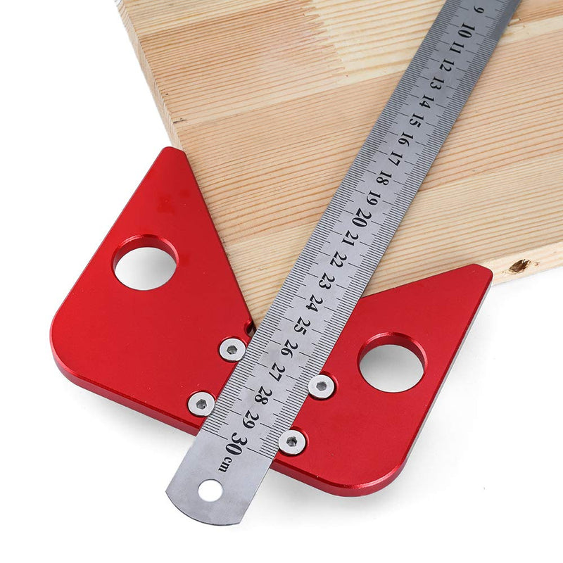 [Australia - AusPower] - Center Finder Line Gauge Square Center Scribe Carpenter Woodworking Ruler 45 Degrees Angle Line Caliber Marking Ruler Wood Measuring Scribe Tool Red 