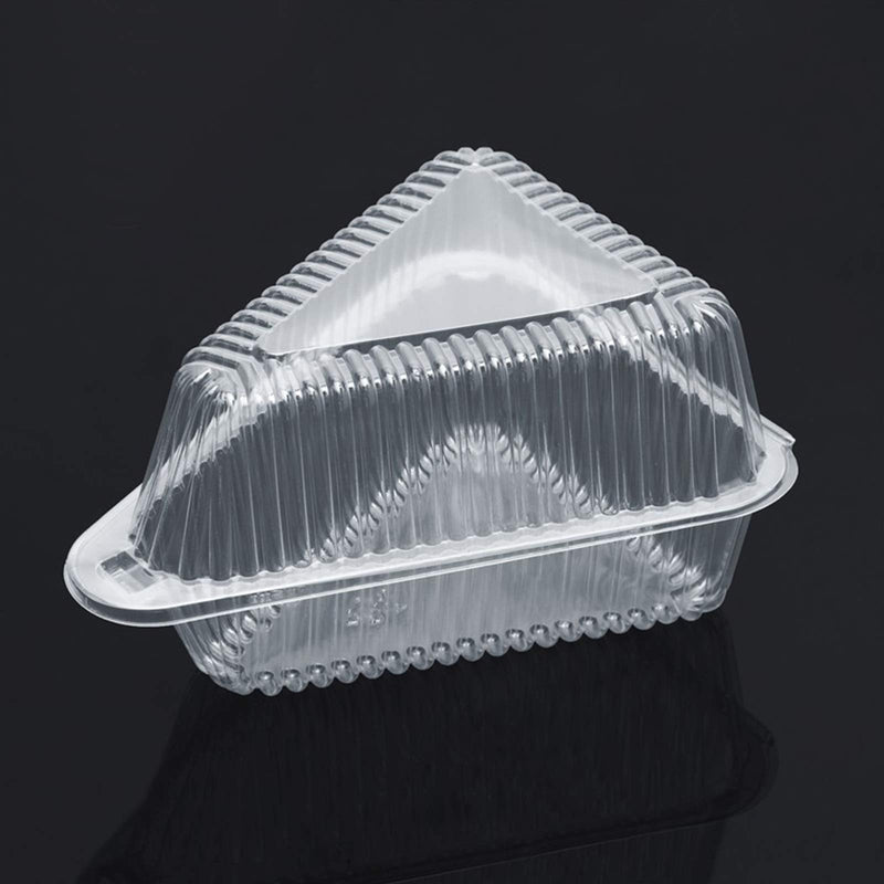 [Australia - AusPower] - 100 Pcs Hinged Deep Plastic Cheesecake Containers, Clear Plastic Cake Slice Take-Out Container for Small Pies, Cakes,Vegetables,Fruit Salad 