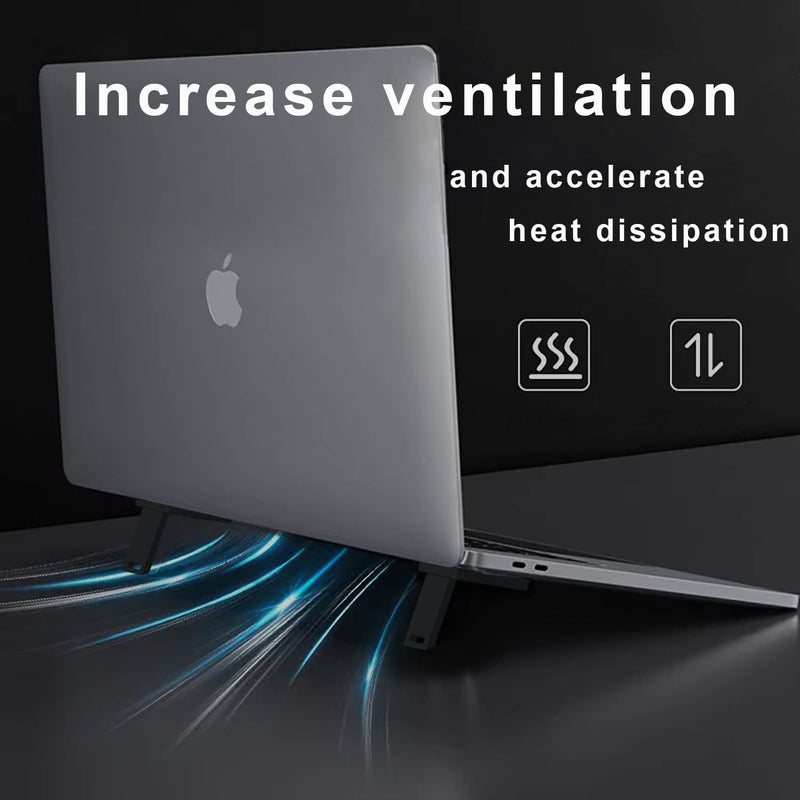 [Australia - AusPower] - DRM 2 Pcs Mini Laptop Stand, Portable Invisible Computer Keyboard Stand Notebook Holder Cooling Laptop Stand Ergonomic Lightweight Holder Mount for Laptop MacBook Wireless Keyboard (Black) Black 