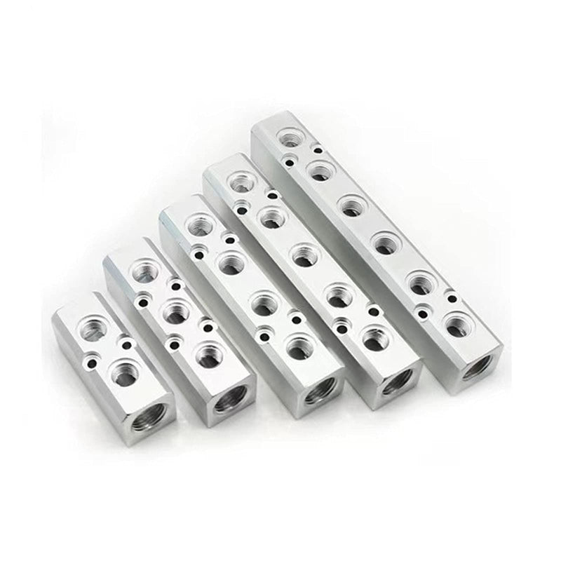 [Australia - AusPower] - 6 Way Pneumatic Manifold Air Distribution Block, G1/2 Supply Port, G1/4-Inch Output Port, Aluminum Alloy 6 Way 8 Port 