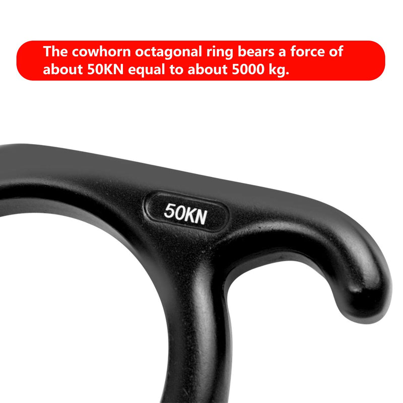 [Australia - AusPower] - YXGOOD 50KN Rescue Figure, 8 Descender Large Bent-Ear Belaying and Rappelling Gear Belay Device Climbing for Rock Climbing Peak Rescue Aluminum Magnesium Alloy Black 