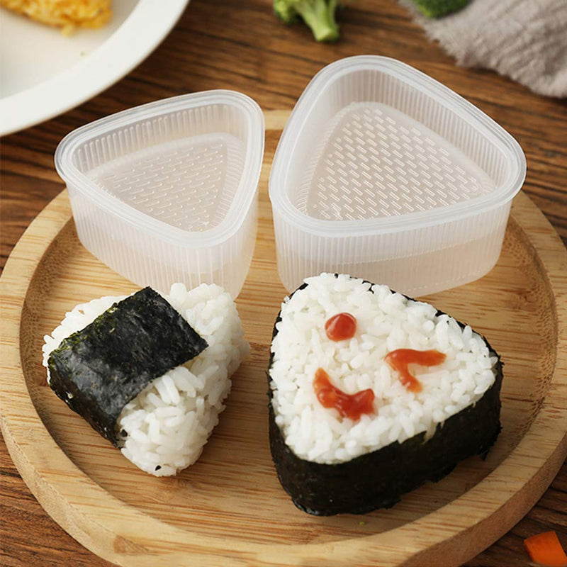 [Australia - AusPower] - 4 Pack Sushi Maker Kit, Non Stick Musubi Maker with Little Rice Paddle, Onigiri Triangle Sushi Press (Large & Small), Donut Rice Shaper Mold DIY Tool 