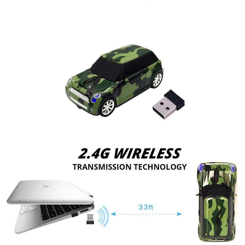 [Australia - AusPower] - Jinfili Cool Style Car Wireless Mouse Ergonomic USB Gaming Mice for Desktop Laptop PC Notebook 
