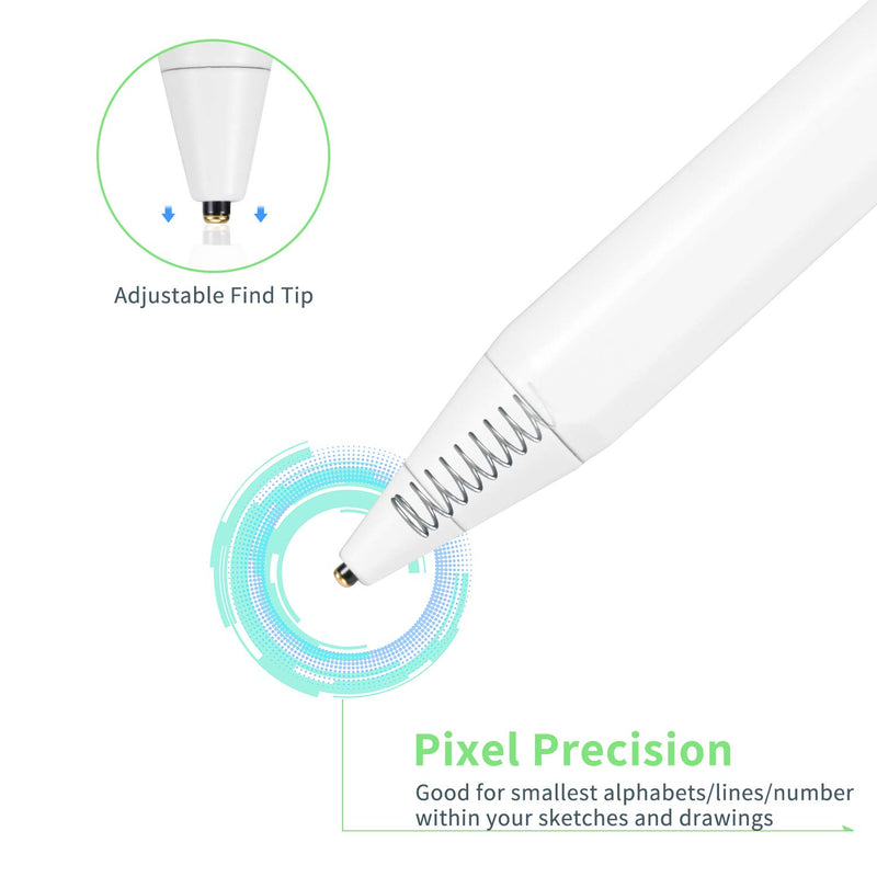 [Australia - AusPower] - Google Pixelbook Stylus Pen, Active Capacitive Digital Pencil Compatible with Google Pixelbook Stylus Pens,Good for Sketching and Note-Taking Pens with Type-C Rechargeable, White 