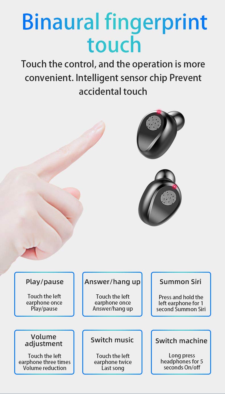 [Australia - AusPower] - Wireless Headset, Bluetooth Headset Gzkeji F9-2 in-Ear Waterproof Sports Earphone, Indoor and Outdoor General, Male and Female General Multi-Color Earphone 