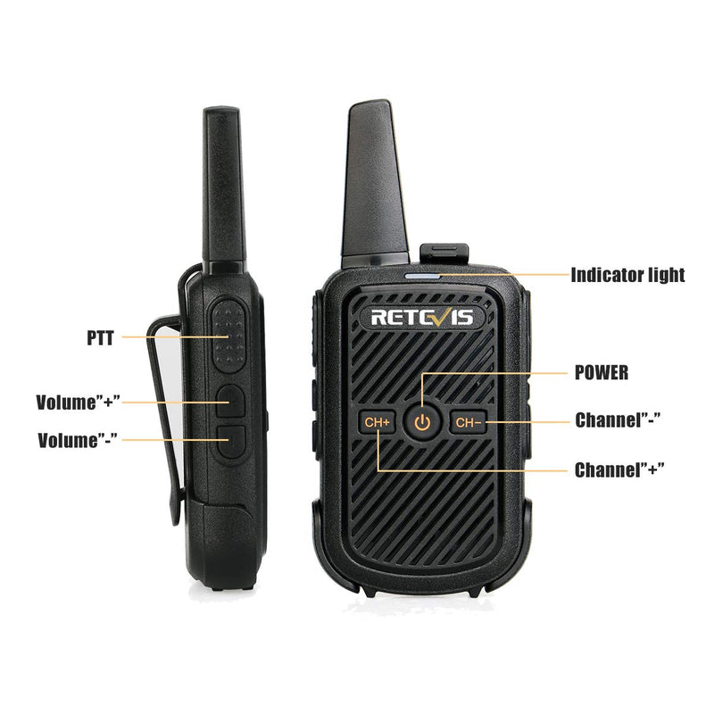 [Australia - AusPower] - Retevis RT15 Mini Walkie Talkie 3 Pack,Small 2 Way Radios Walkie Talkies Long Range,Compact,Walky Talky Rechargeable for Family School Camping Hiking 