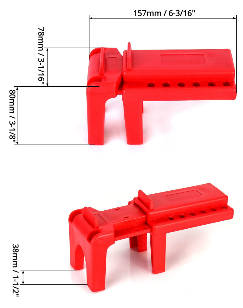 [Australia - AusPower] - QWORK Ball Valve Lockout, Safety Lock, 1/2" - 2-1/2" Diameter, Red 