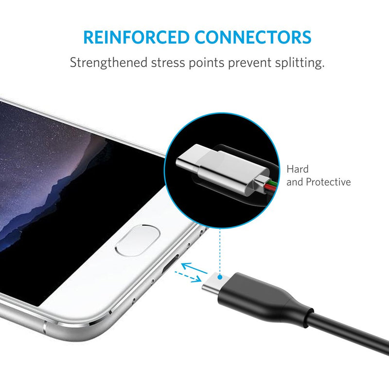 [Australia - AusPower] - [3 Pack] Anker Powerline USB-C to USB 3.0 Cable (3ft) with 56k Ohm Pull-up Resistor for Samsung Galaxy Note 8, S8, S8+, S9, S10, MacBook, Sony XZ, LG V20 G5 G6, HTC 10, Xiaomi 5 and More 3ft Black 