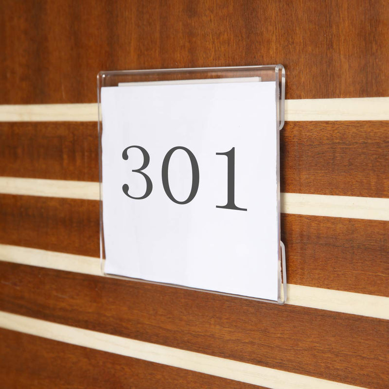 [Australia - AusPower] - NIUBEE 4x6 inch Wall Mount Acrylic Sign Holder with 3M Tape Adhesive for Office, Home, Store, Restaurant, No Drilling - Horizontal (6 Pack) 4x6" 