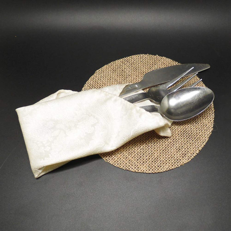 [Australia - AusPower] - 12Pcs Rustic Burlap Linen Doilies Mat Round Placemats Cup Mat Coaster Table Decorations for Wedding Holiday Home Party Dining Table, 6 Iinches 