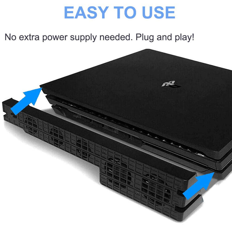 [Australia - AusPower] - Linkhood Cooling Fan for PS4 PRO, USB External Cooler 5 Fan Turbo Temperature Control Cooling Fans for Sony Playstation Pro Gaming Console For PS4 PRO Only 