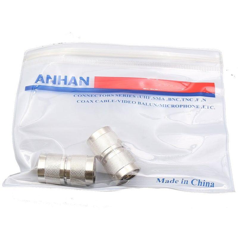 [Australia - AusPower] - ANHAN N Type Male to Male Connectors N Male Adapters N Type Coax Connector Walkie Talkie N adapters RF coaxial Cable Adapter 2 Packs N Male to Male 2pcs 