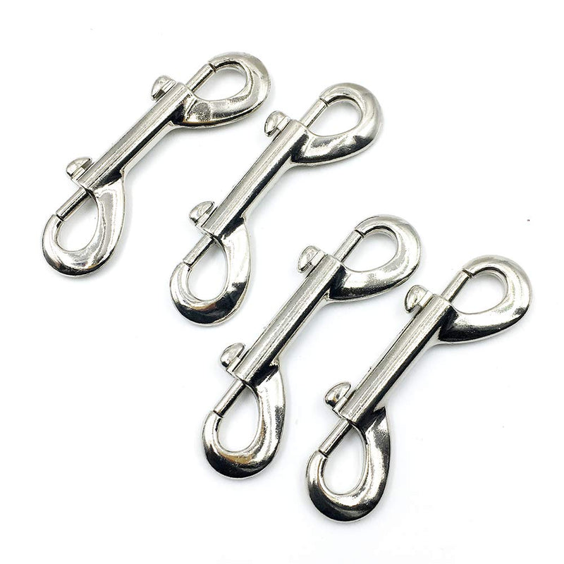 [Australia - AusPower] - Bolt Snaps Double Ended Hook Heavy Duty 3.5inch Zinc Alloy Trigger Chain Metal Clips Key Holder Water Bucket Pet Dog Leash Garage Use Horse Tack Hammock Lobster Fastener Silver Pack of 10 (Silver) 
