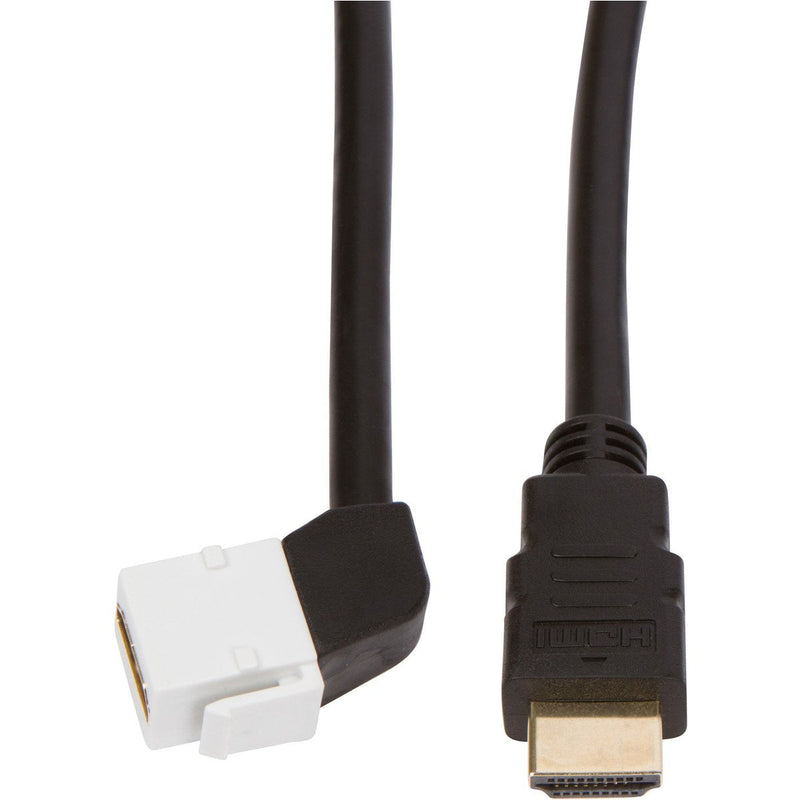 [Australia - AusPower] - Buyer's Point HDMI Keystone Cable, 6ft (1.8m) 28 AWG, with Ethernet Female-Male (1, 90 Degree) 1 Black 