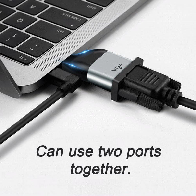[Australia - AusPower] - Xiwai Type C to VGA Converter USB-C Monitor Adapter 1080p 60hz for Tablet & Phone & Laptop Silver VGA 