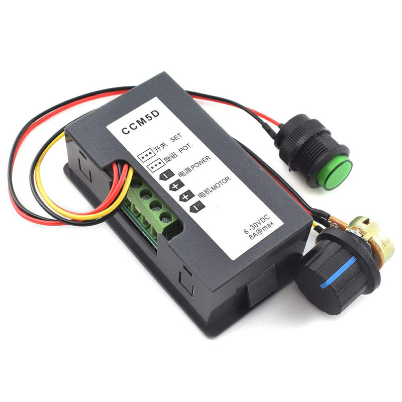 [Australia - AusPower] - SDTC Tech 6V-30V 8A DC Motor Speed Controller 6V 12V 24V PWM Stepless Speed Control Switch Adjustable Driver Regulator with Duty Cycle LED Digital Display & Knob 