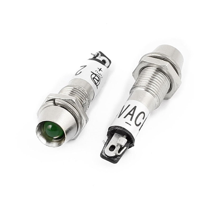 [Australia - AusPower] - uxcell 5Pcs AC/DC 24V Green LED Metal Indicator Pilot Dash Light Signal Lamp 