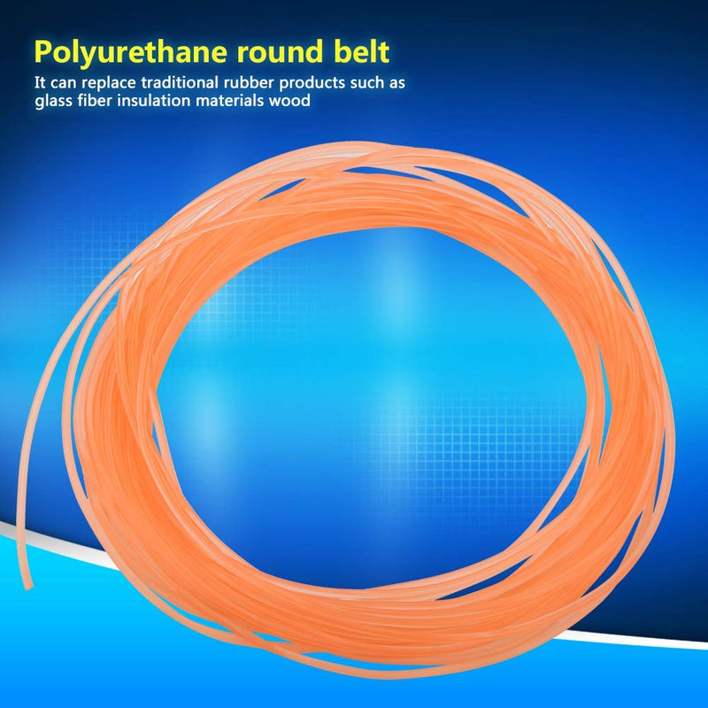 [Australia - AusPower] - PU Transmission Belt Walfront High-Performance Urethane Round Belting Orange PU Polyurethane Round Belt for Drive Transmission (2mm*10m) 