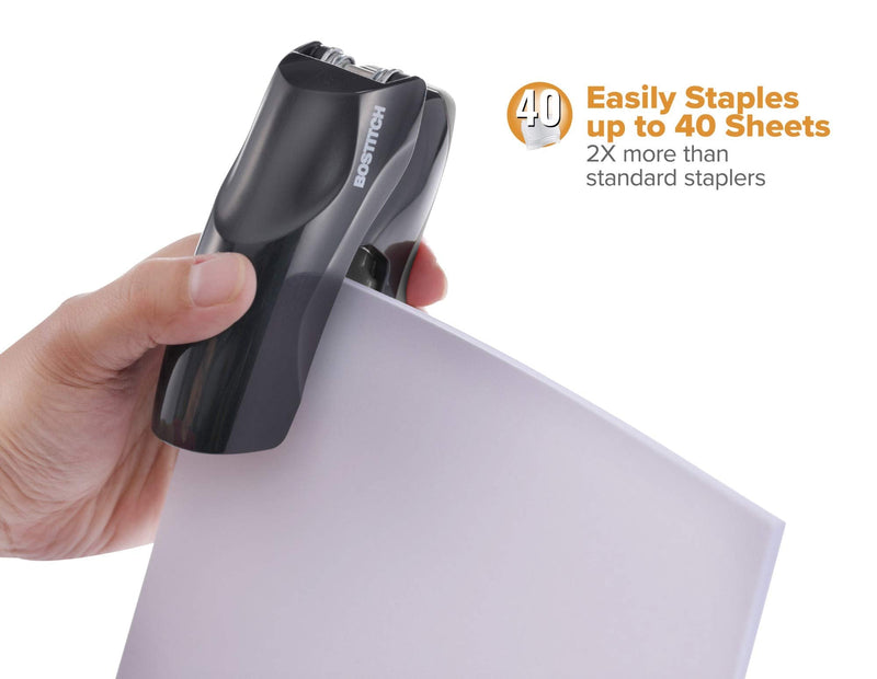 [Australia - AusPower] - Bostitch Stapler with Staples Value Pack Set, Heavy Duty Stand Up Stapler, Black, 40 Sheet Capacity with 5000 Staples, Small Stapler Size, Fits Into The Palm of Your Hand (B175-BLK -VP) 