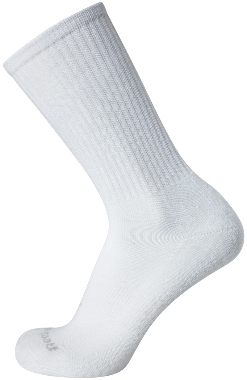 [Australia - AusPower] - Reebok Men's Cushioned Comfort Athletic Performance High Crew Socks (5 Pack) Classic White 6-12.5 