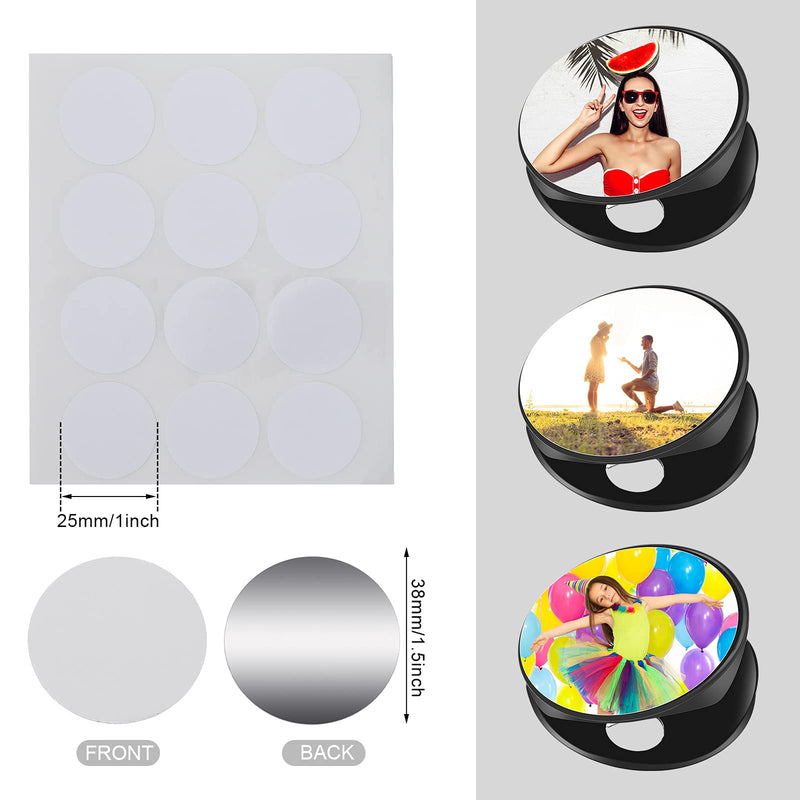 [Australia - AusPower] - Hotop 1.5 Inch Sublimation Blank Aluminum Stickers for Collapsible Phone Holders, Round Sublimation Aluminum Sheets Aluminum Board Heat Transfer for Custom Personalized Sublimation Photo 50 Pieces 
