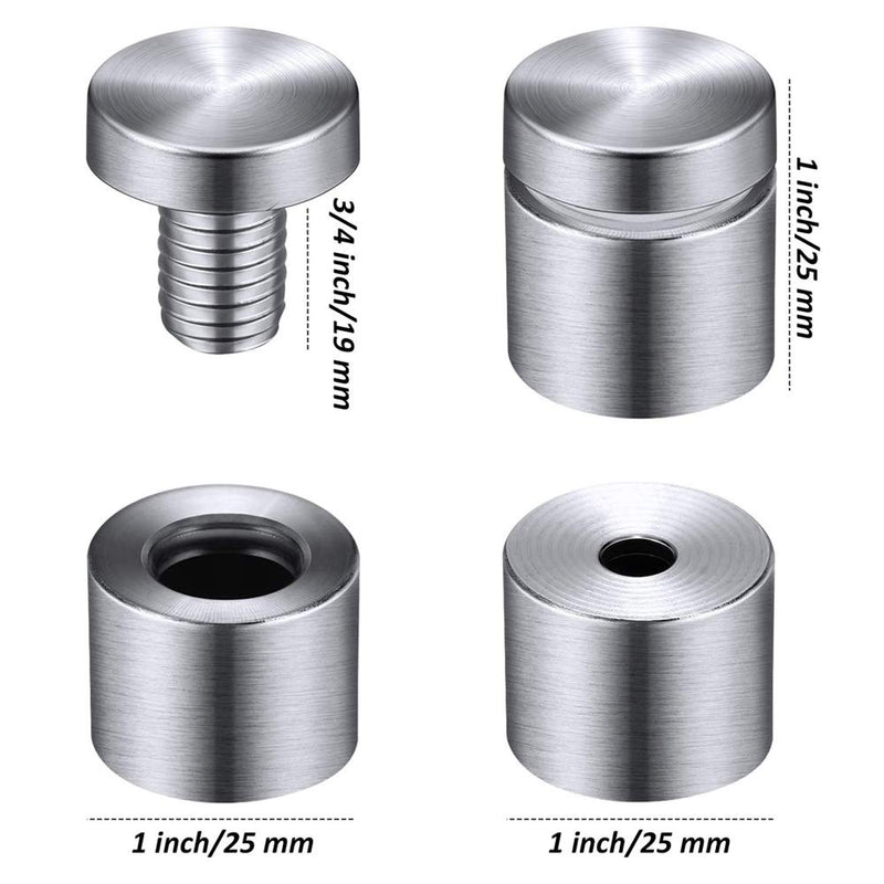 [Australia - AusPower] - GSH 3/4 Inch x 1 Inch Sign Standoffs Mounting Hardware, Wall Standoff Holder Stainless Steel Glass Standoffs Screw for Sign Display, 16 Pack (3/4" x 1") 3/4" x 1" 