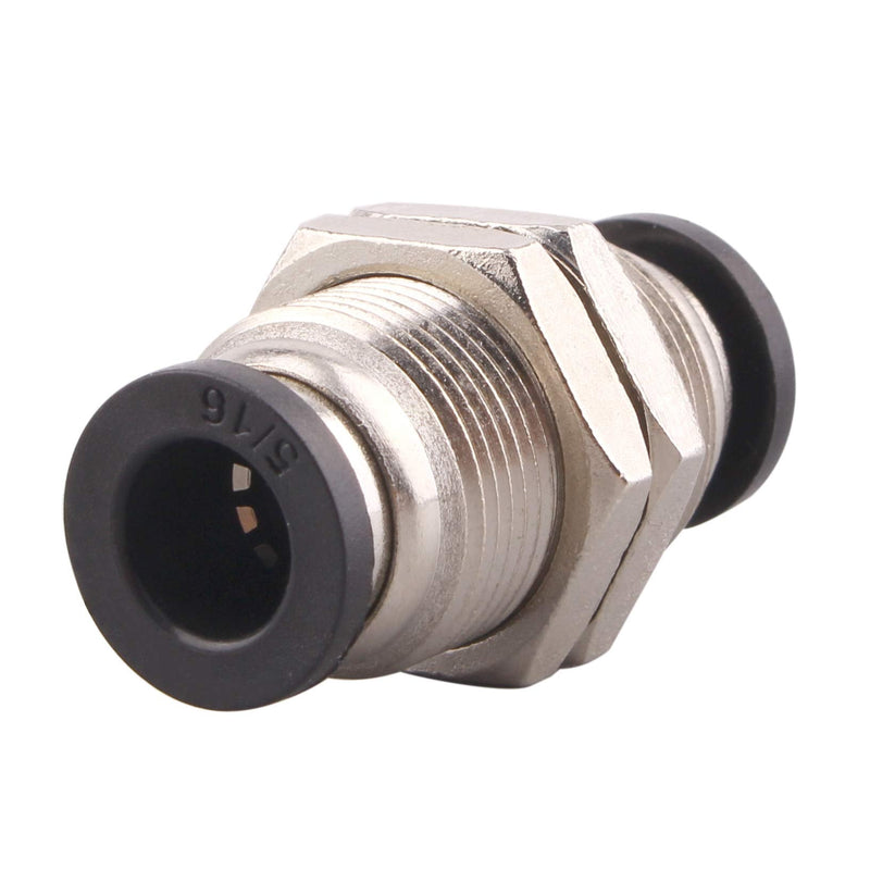 [Australia - AusPower] - DERPIPE Bulkhead Union Push to Connect Tube Fitting 5/16 Inch Tube OD Double Threaded (5 Packs) 5/16" (pack of 5) 